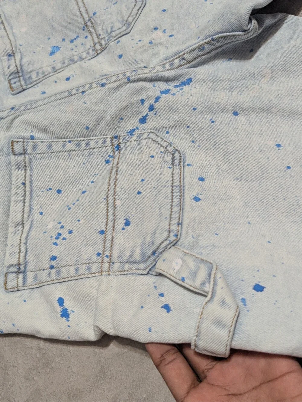 Wild Fable Size 2 Highest Rise Utility Paint Splatter Distressed Denim Shorts